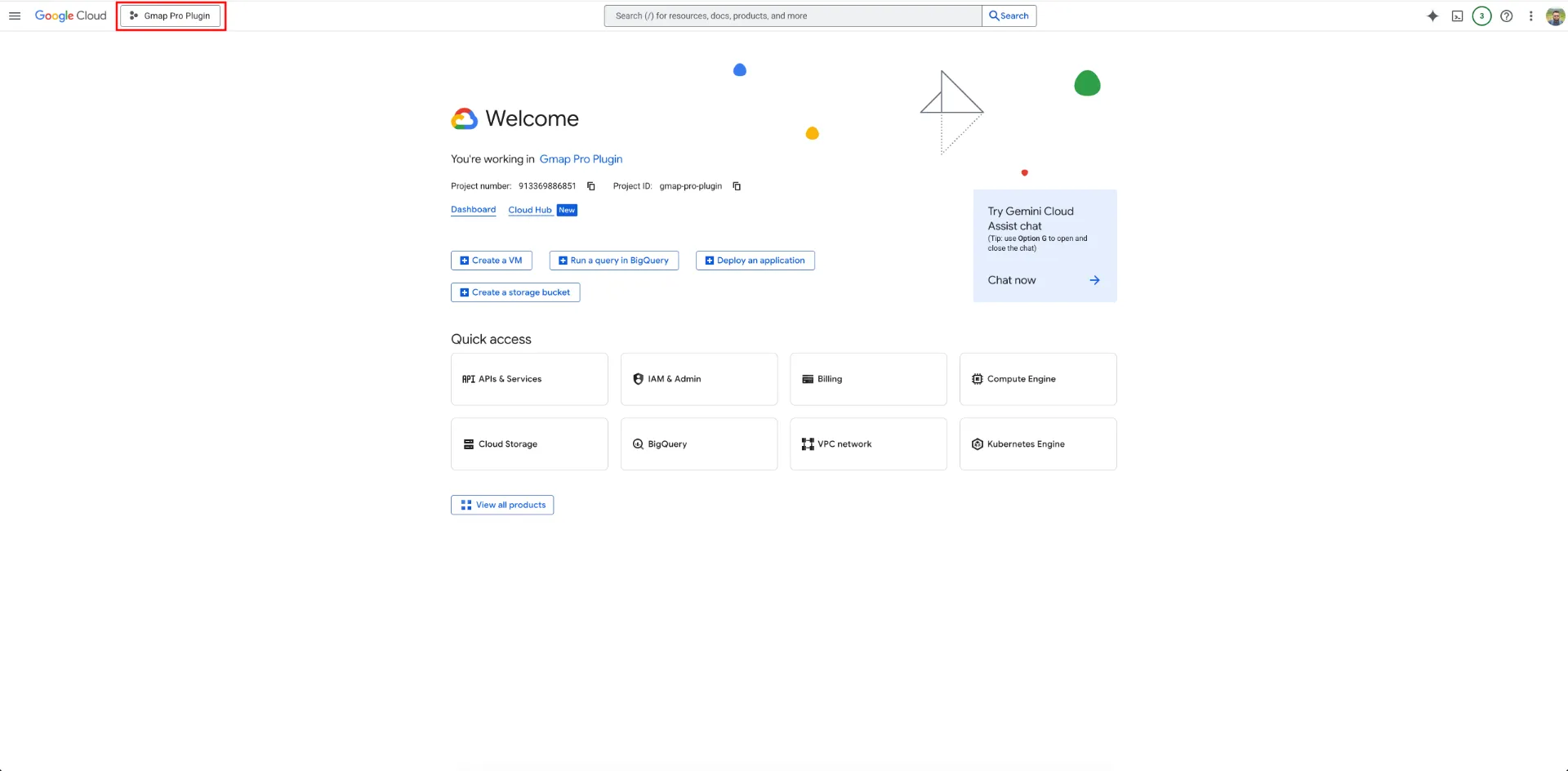 google cloud console